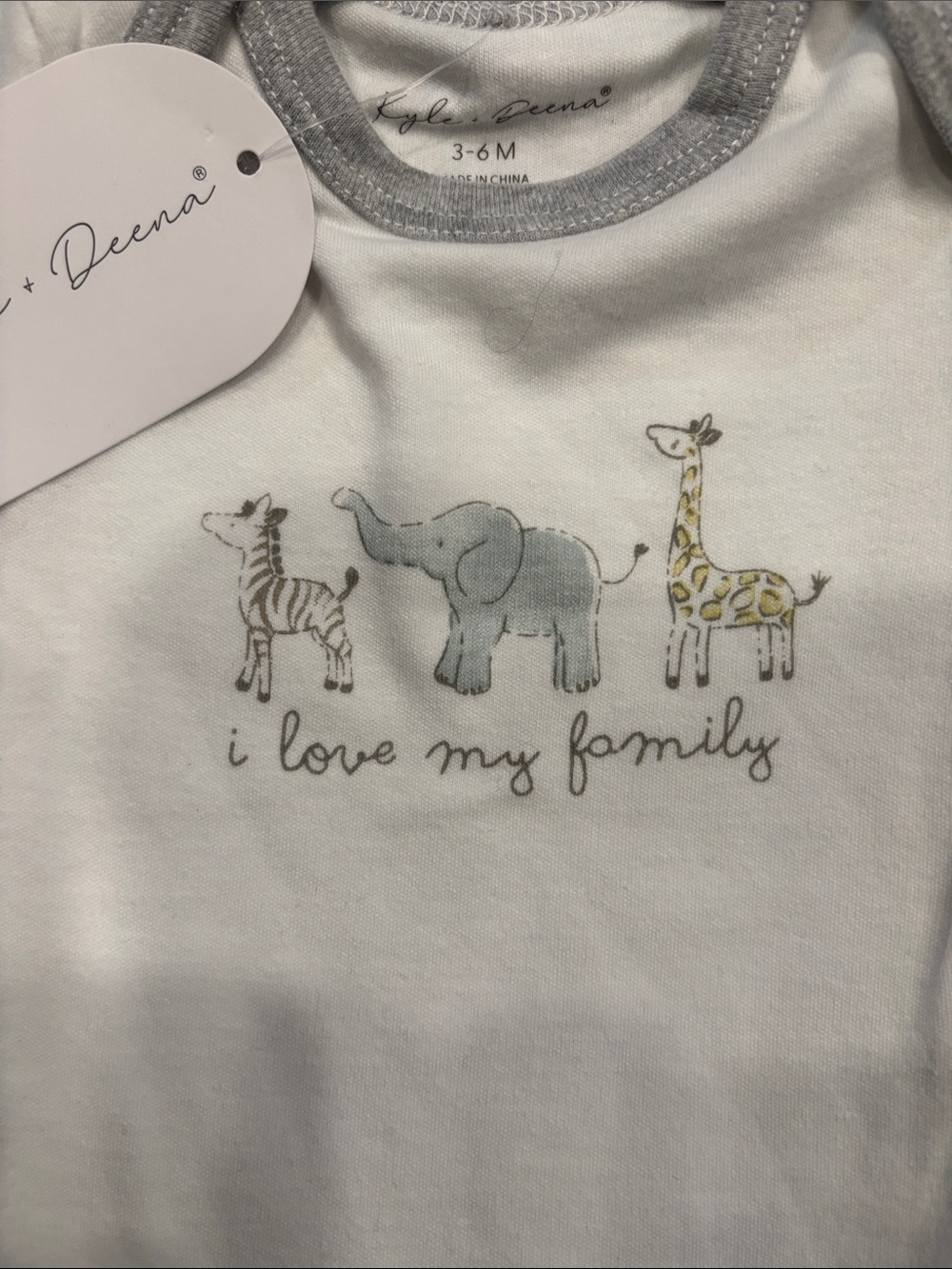 Baby 'I Love My Family' Short-Sleeve One-Piece Bodysuit - White & Gray - Picture 4 of 11